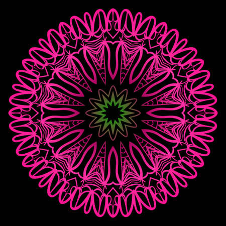 Ornamental circle pattern. Hand draw Mandala. Vintage decorative elements. vector illustration. Anti-stress therapy pattern.のイラスト素材