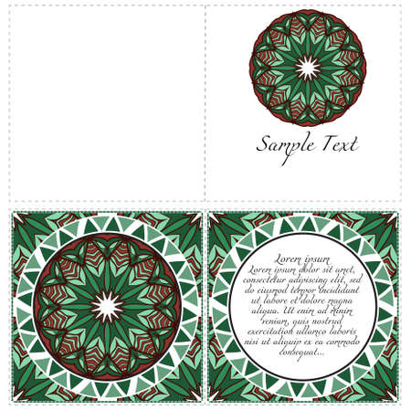 Flyer pages Ornament Illustration Concept with Mandala. Vintage Art Indian, Magazine. Vector Decorative Layout Design.のイラスト素材