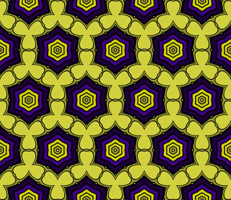 Dark Purple Color Seamless Lace Pattern With Abstract Geometric Flower. Vector Illustration
