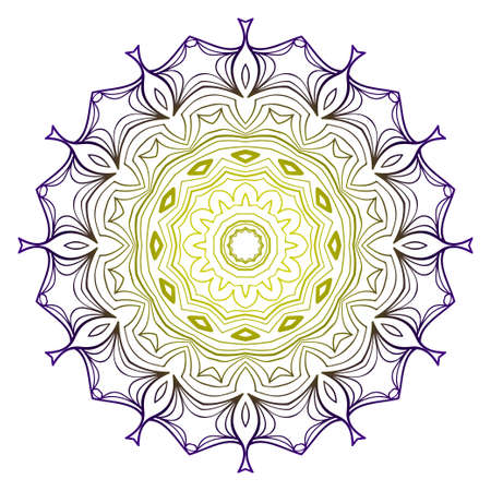 Flower coloring Mandala. decorative elements. Oriental pattern, vector illustration. Indian, moroccan, mystic, ottoman motifsのイラスト素材