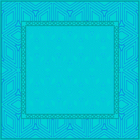 Blue color Design Of A Geometric Pattern . Vector Illustration. For Print Bandana, Shawl, Carpet, Tablecloth, Bed Cloth, Fashion.のイラスト素材