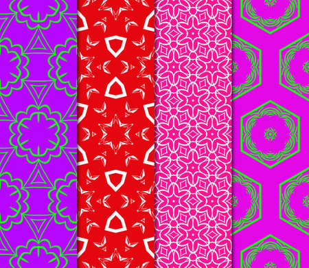 Set Of Art Deco Pattern Of Geometric Elements. Seamless Pattern. Vector Illustration. Design For Printing, Presentation, Textile Industry. Tribal Ethnic Arabic, Fashion Decorative Ornamentのイラスト素材