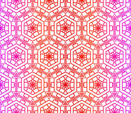 Seamless Geomteric Patterns. Vector Illustration. Hand Drawn Wrap Wallpaper, Cover Fabric, Cloth Textile Design. Gradient color.のイラスト素材