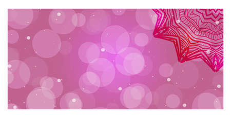 Pink, purple Color ornamental ethnic banner. Templates with doodle tribal mandalas. Vector illustration for design.のイラスト素材