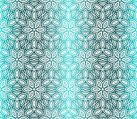 Seamless Geometrical Floral Texture. Vector Illustration. For Design, Wallpaper, Fashion, Print. Light green Gradientのイラスト素材