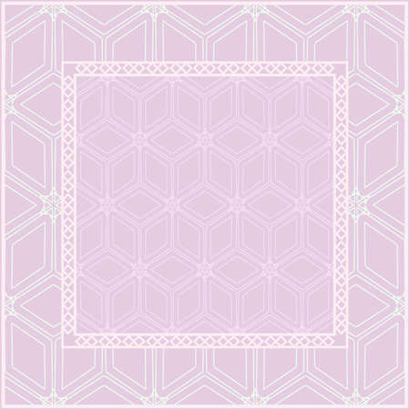 Geometric Pattern with hand-drawing floral ornament. illustration. For fabric, textile, bandana, scarg, print.のイラスト素材