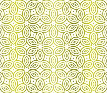 Floral Geometric Pattern. Seamless Texture Yellow Color Background. Element For Design. Vector Illustration.のイラスト素材