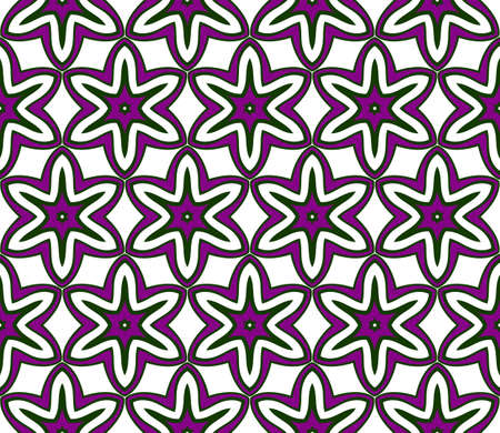 Template Print For Fabric. Pattern Of Floral Geometric Ornament With Border. Vector Illustration. Seamlessのイラスト素材
