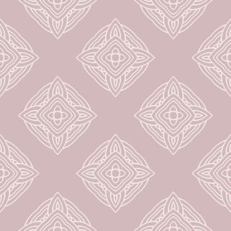 Seamless geometric pattern in florral style. Simple fashion fabric print. Vector repeating tile texture. Beige color.のイラスト素材