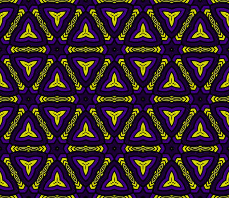 Dark Purple Color Seamless Lace Pattern With Abstract Geometric Flower. Vector Illustrationのイラスト素材