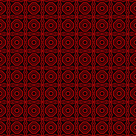 Ethnic classic pattern. Seamless vector illustration. Abstract geometric repeat backdrop. For decoration, wallpaper, print, fabric. Black, red color.のイラスト素材