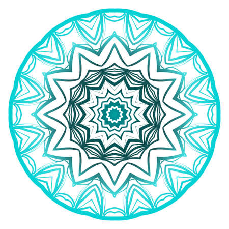Mandala. for design, greeting card, invitation, coloring book. Arabic, Indian, motifs. Vector illustration. Blue gradient colorのイラスト素材