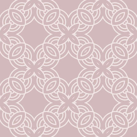 Abstract floral ornament in geometric style. Vector illustration. Beige color.のイラスト素材