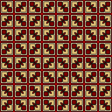 Luxury background with decorative geometric ornament. Retro creative design. Vector illustration. Fashion print, design for scrapbooking page, art deco, interior design. Red, gold color.のイラスト素材