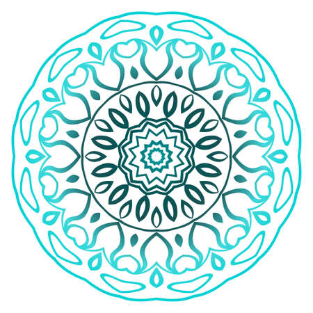 Ornamental circle pattern. Hand draw Mandala. Vintage decorative elements. vector illustration. Anti-stress therapy pattern. Blue colorのイラスト素材
