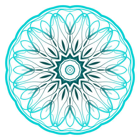 Mandala. for design, greeting card, invitation, coloring book. Arabic, Indian, motifs. Vector illustration. Blue gradient colorのイラスト素材
