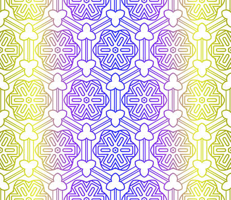 Yellow, blue color vector seamless geometric pattern. Decorative design in simple style. For poster, banner, background.のイラスト素材