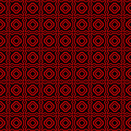 Ethnic classic pattern. Seamless vector illustration. Abstract geometric repeat backdrop. For decoration, wallpaper, print, fabric. Black, red color.のイラスト素材
