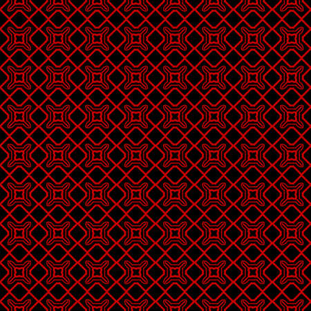 Ethnic classic pattern. Seamless vector illustration. Abstract geometric repeat backdrop. For decoration, wallpaper, print, fabric. Black, red color.のイラスト素材