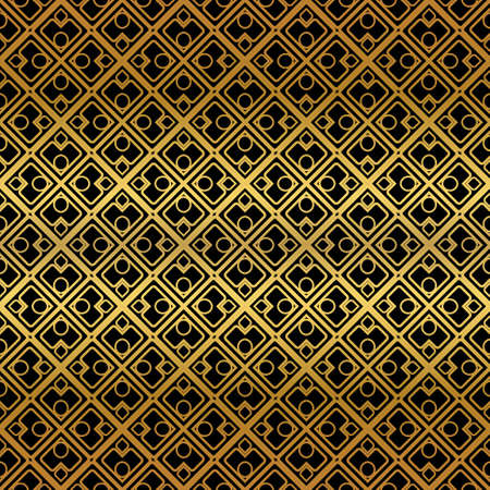 Golden color seamless retro geometric background. Vector illustration.のイラスト素材