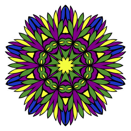 Pattern of mandala. Vector illustration. Modern Decorative floral color mandala. Decorative Cicle ornament. Floral design. Anti-stress therapy patternのイラスト素材