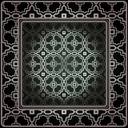 Background, Geometric Pattern With Ornate Lace Frame. Illustration. For Tablecloth, Scarf Print, Fabric, Covers, Scrapbooking, Bandana, Pareo, Shawlのイラスト素材