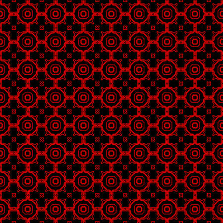 Ethnic classic pattern. Seamless vector illustration. Abstract geometric repeat backdrop. For decoration, wallpaper, print, fabric. Black, red color.のイラスト素材