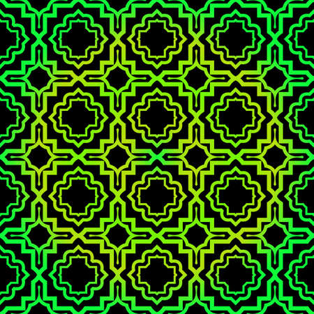 Seamless Pattern With Geometric, Triangle, Zig Zag. Vector Background, Texture. For Design Invitation, Interior Wallpaper, Cover Card, Technologic Design. Green black color.のイラスト素材