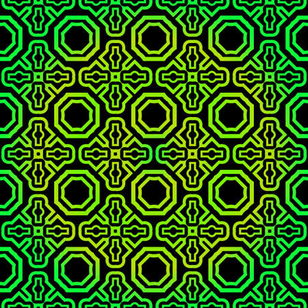 Seamless Pattern With Geometric, Triangle, Zig Zag. Vector Background, Texture. For Design Invitation, Interior Wallpaper, Cover Card, Technologic Design. Green black color.のイラスト素材