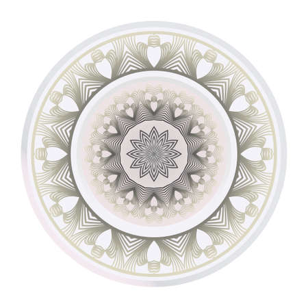 Design With Beautiful Floral Mandala Ornament. Vector Illustration. For Coloring Book, Greeting Card, Invitation, Tattoo. Anti-Stress Therapy Pattern. Indian, Moroccan, Mystic, Ottoman Motifs.のイラスト素材