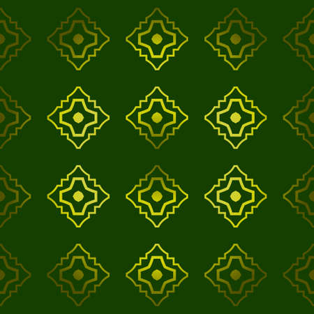 Vector Seamless Pattern With Abstract Geometric Style. Repeating Sample Figure And Line. For Fashion Interiors Design, Wallpaper, Textile Industry. Green olive color.のイラスト素材