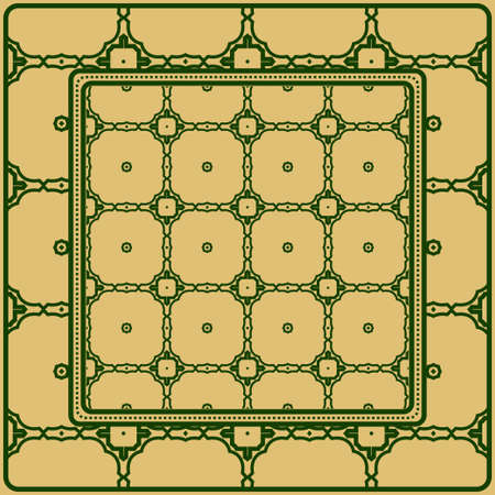 Decorative Ornament With Geometric Decoration. Symmetric Pattern . For Print Bandanna, Shawl, Tablecloth, Fabric Fashion, Scarf, Design.のイラスト素材