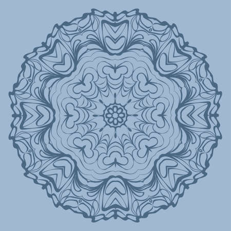 Beautiful Round Flower Mandala. Vector Illustration. For Coloring Book, Greeting Card, Invitation, Tattoo. Pastel color.のイラスト素材