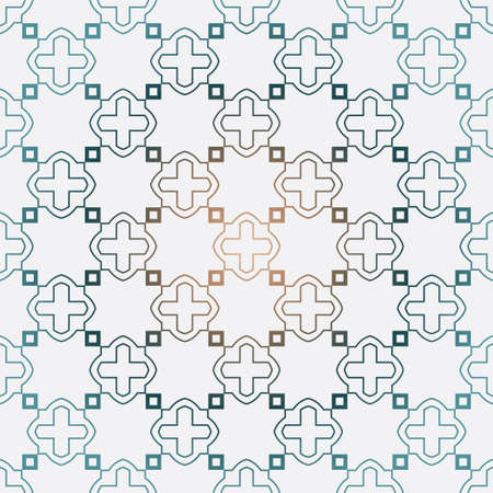 Geometric Pattern With Modern Line Design . Seamless Vector Background. For Scrapbooking Design, Printing, Wallpaper, Decor, Fabric, Invitation. Green brown gradient color.のイラスト素材