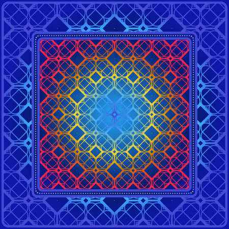 Design Of A Scarf With A Geometric Pattern . For Scarf Print, Fabric, Covers, Scrapbooking, Bandana,...