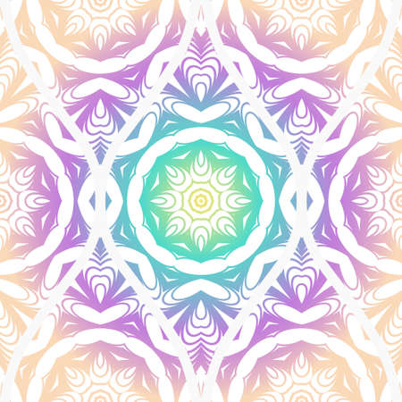 Seamless decorative pattern with floral decoration. Vector illustration.のイラスト素材