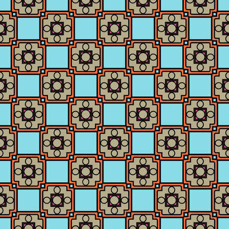 Color decorative seamless pattern with geometric ornamnet. Vector illustration.