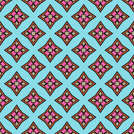 Color decorative seamless pattern with geometric ornamnet. Vector illustration.のイラスト素材