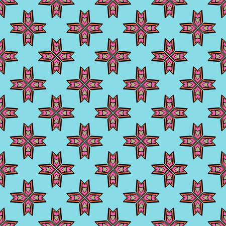 Color decorative seamless pattern with geometric ornamnet. Vector illustration.