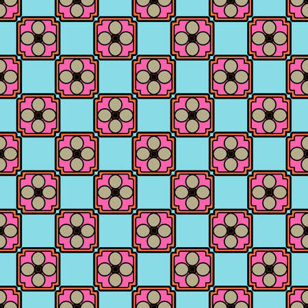 Color decorative seamless pattern with geometric ornamnet. Vector illustration.