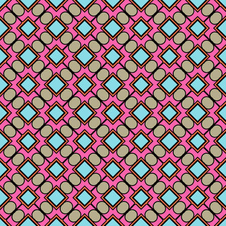Color decorative seamless pattern with geometric ornamnet. Vector illustration.