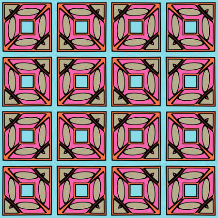 Color decorative seamless pattern with geometric ornamnet. Vector illustration.