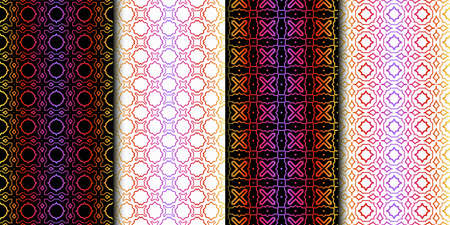 Set of Geometric Pattern. Seamless Texture Color Background. Vector illustrationのイラスト素材