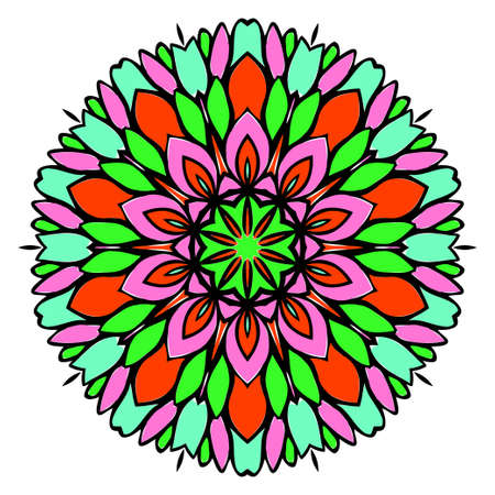 Floral color mandala. Vector illustration. Decorative ornament.のイラスト素材