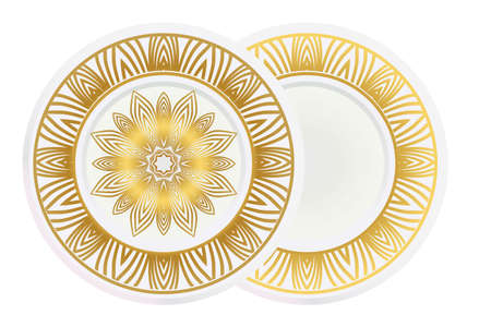 floral ornament plate for wall desight. vector illustration.のイラスト素材