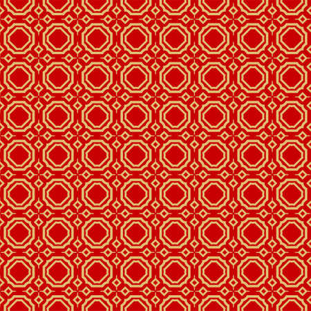 Modern Stylish Geometry Seamless Pattern Art Deco Background. Luxury Texture For Wallpaper, Invitation. Vector Illustration. Red gold color.のイラスト素材