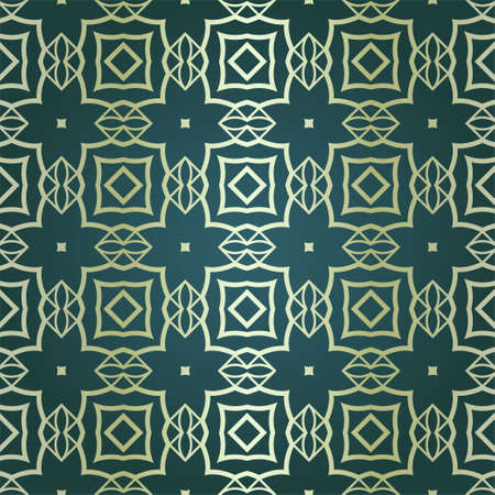 Art-deco vintage seamless geometric pattern. Vector illustration. Royald color.のイラスト素材