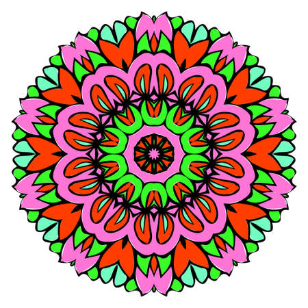 Floral color mandala. Vector illustration. Decorative ornament.のイラスト素材