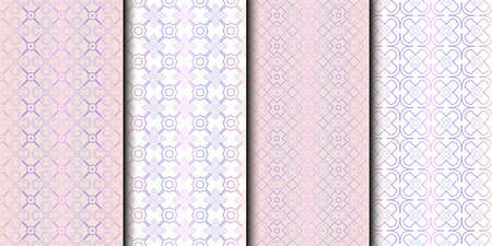 Set of 4 seamless geometric pattern. vector illustration.のイラスト素材