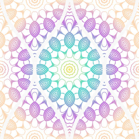 Seamless decorative pattern with floral decoration. Vector illustration.のイラスト素材